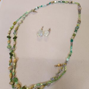 Polish Stone Necklace and Earring Set